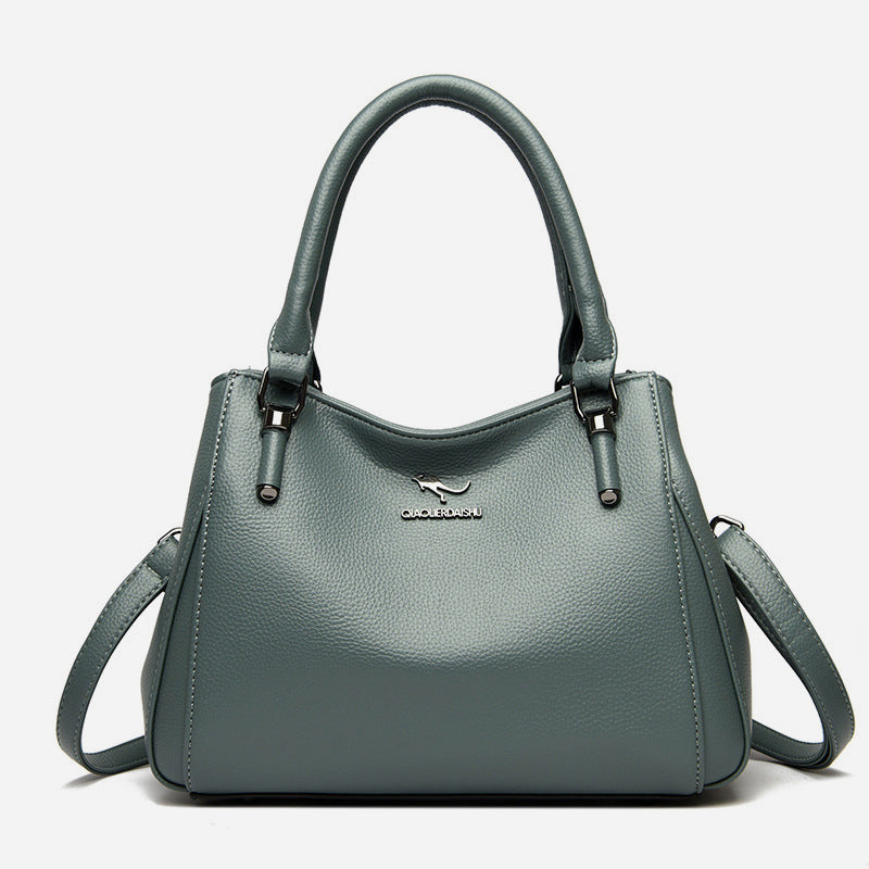 Minimalistische Pendler-Handtasche aus Leder für Damen