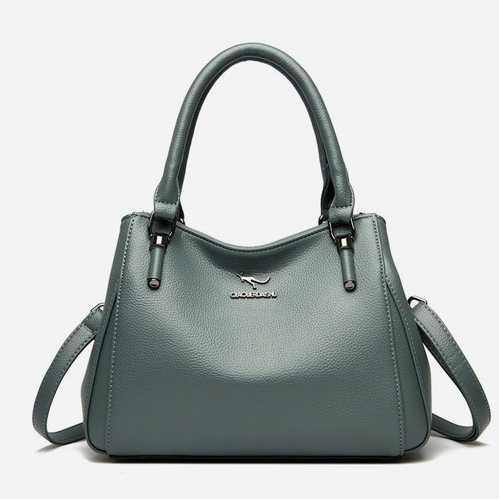 Minimalistische Pendler-Handtasche aus Leder für Damen