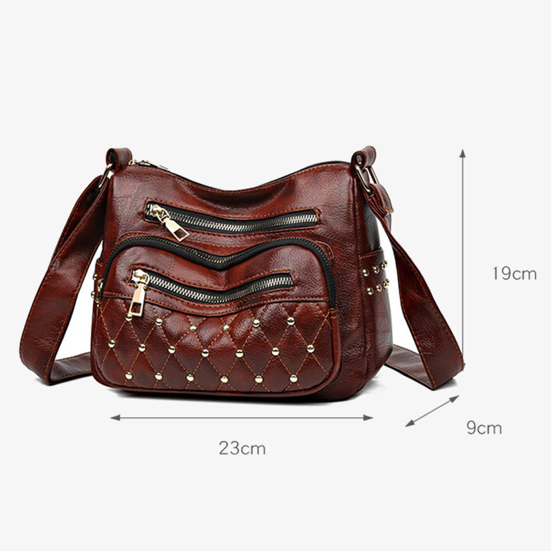 Rivet Crossbody Bag Weiche vegane Ledergeldbörse für Damen