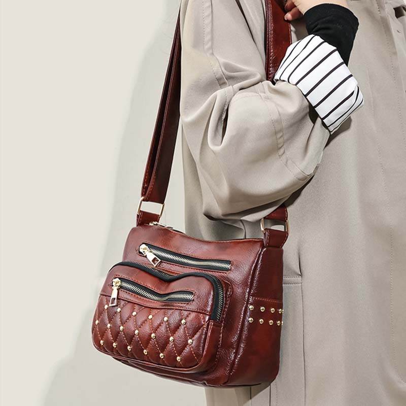 Rivet Crossbody Bag Weiche vegane Ledergeldbörse für Damen