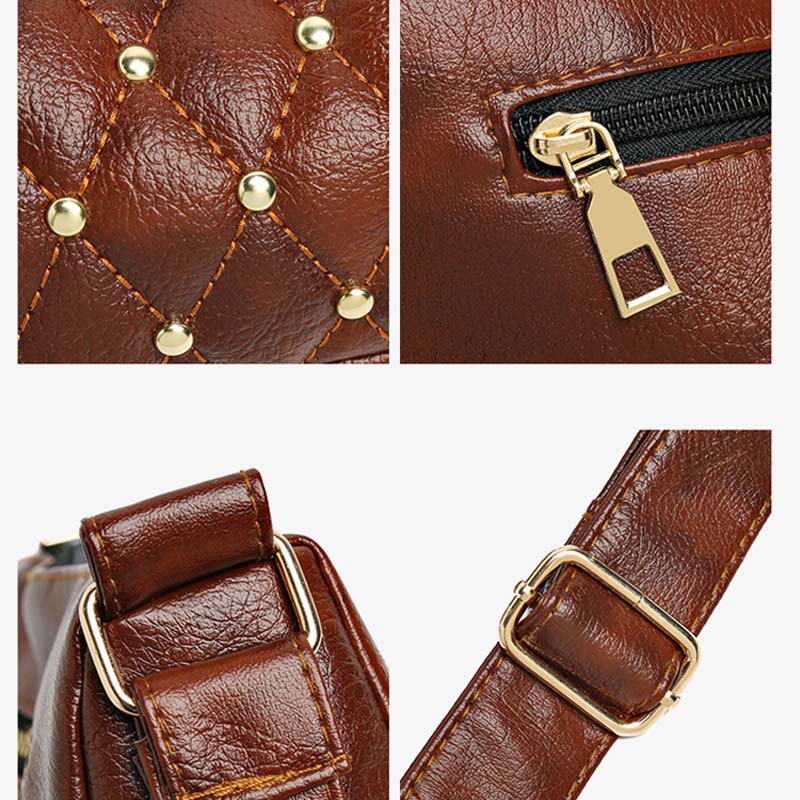 Rivet Crossbody Bag Weiche vegane Ledergeldbörse für Damen