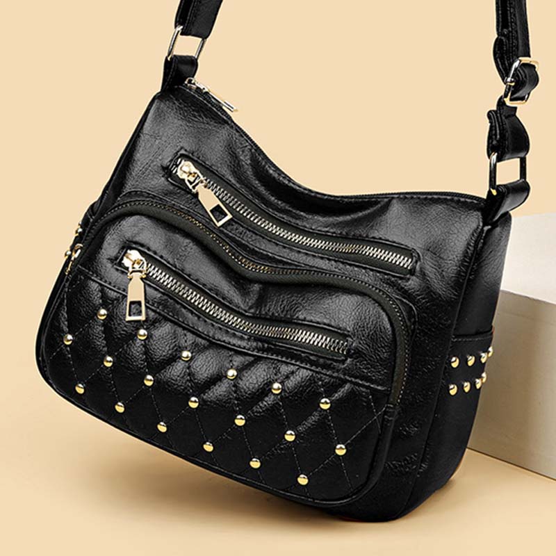 Rivet Crossbody Bag Weiche vegane Ledergeldbörse für Damen