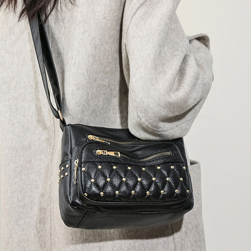 Rivet Crossbody Bag Weiche vegane Ledergeldbörse für Damen
