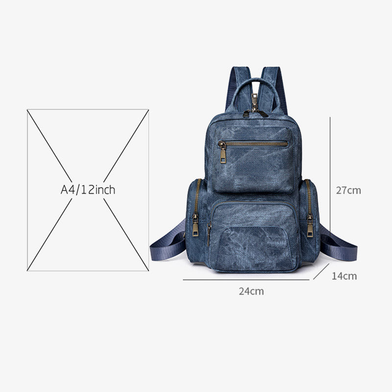 Retro Leder Rucksack Cabrio Sling Tasche für Frauen Weekender