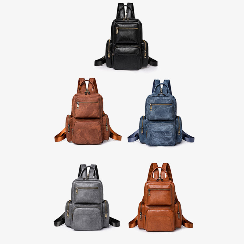 Retro Leder Rucksack Cabrio Sling Tasche für Frauen Weekender