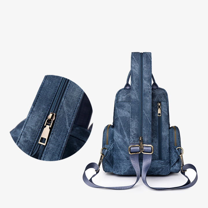 Retro Leder Rucksack Cabrio Sling Tasche für Frauen Weekender
