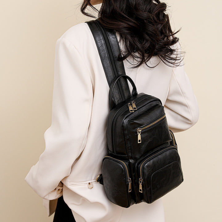 Retro Leder Rucksack Cabrio Sling Tasche für Frauen Weekender