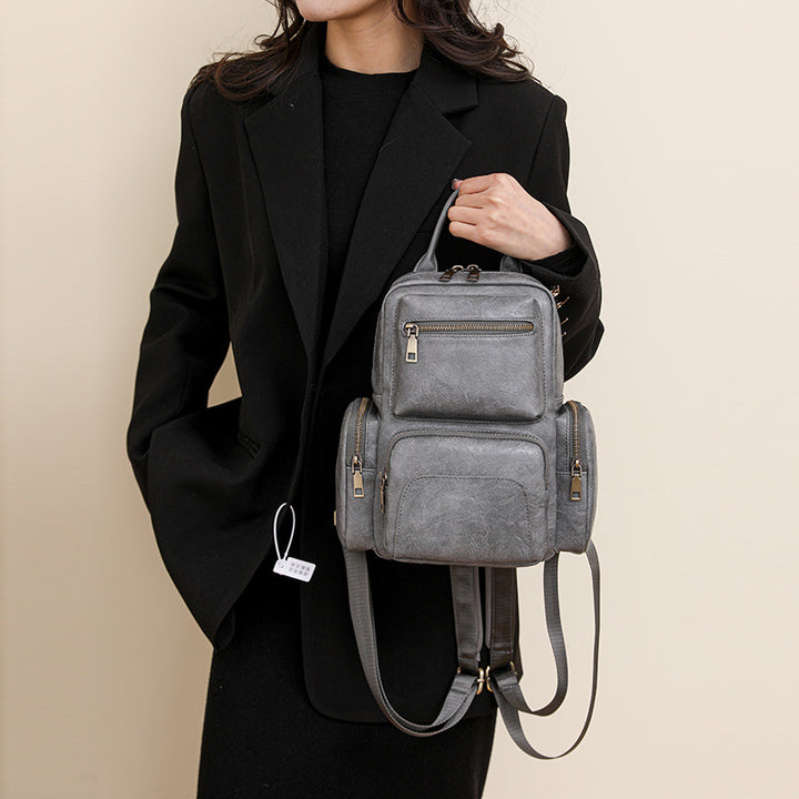 Retro Leder Rucksack Cabrio Sling Tasche für Frauen Weekender