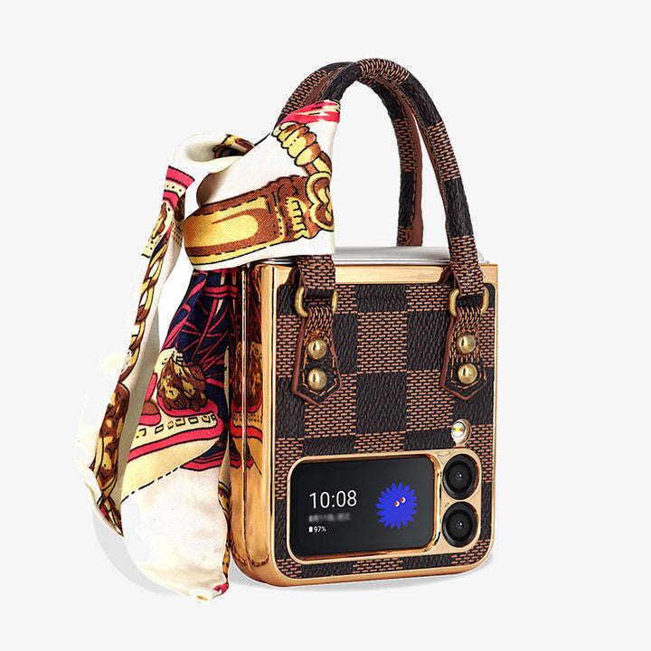 Z Flip 3/4/5/6 Case Plaid Klappbare Schutzhülle fürs Handy