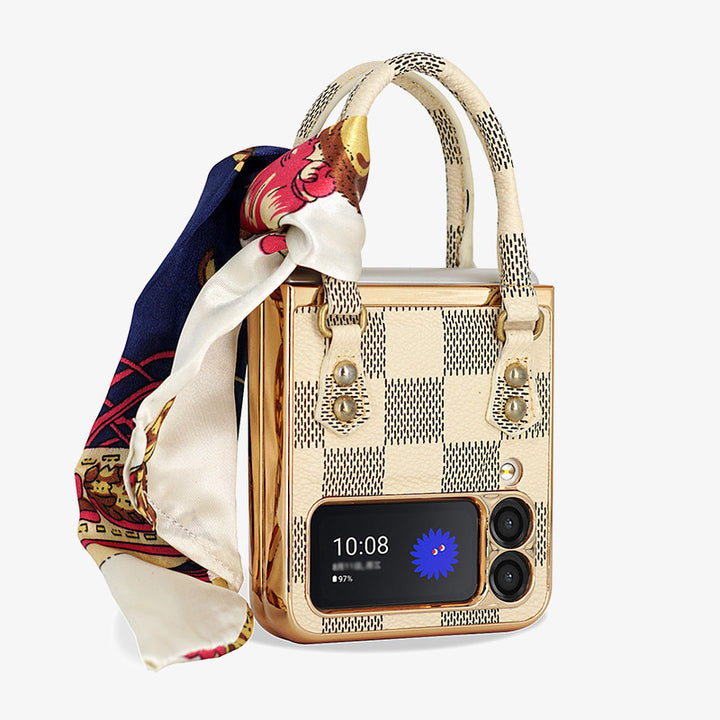 Z Flip 3/4/5/6 Case Plaid Klappbare Schutzhülle fürs Handy