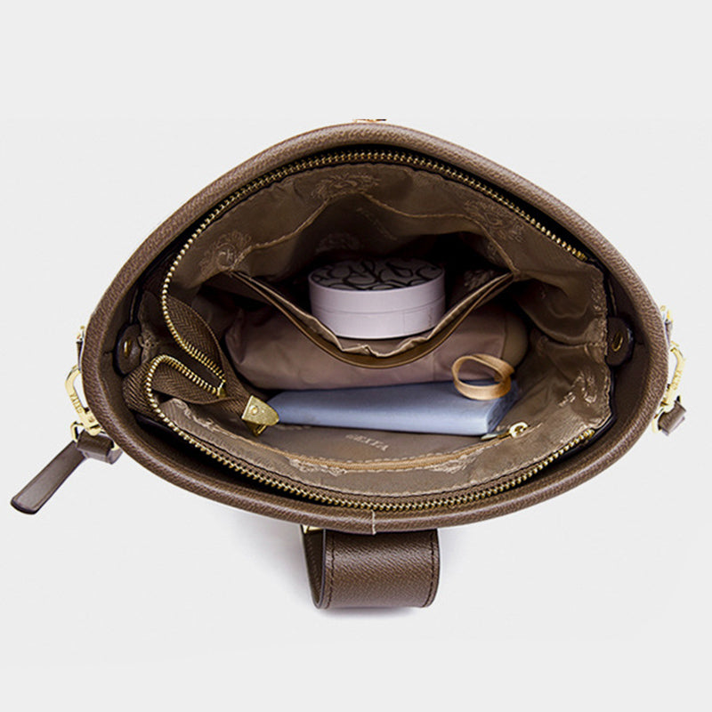Beuteltasche mit Spleißmuster für Damen, Umhängetasche aus weichem Leder