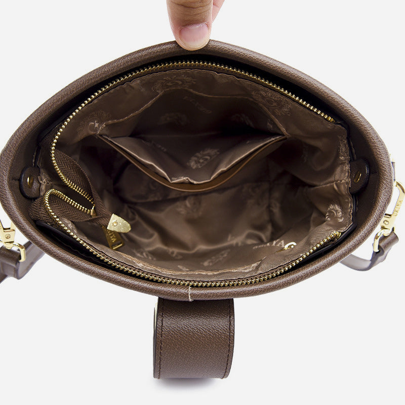 Beuteltasche mit Spleißmuster für Damen, Umhängetasche aus weichem Leder