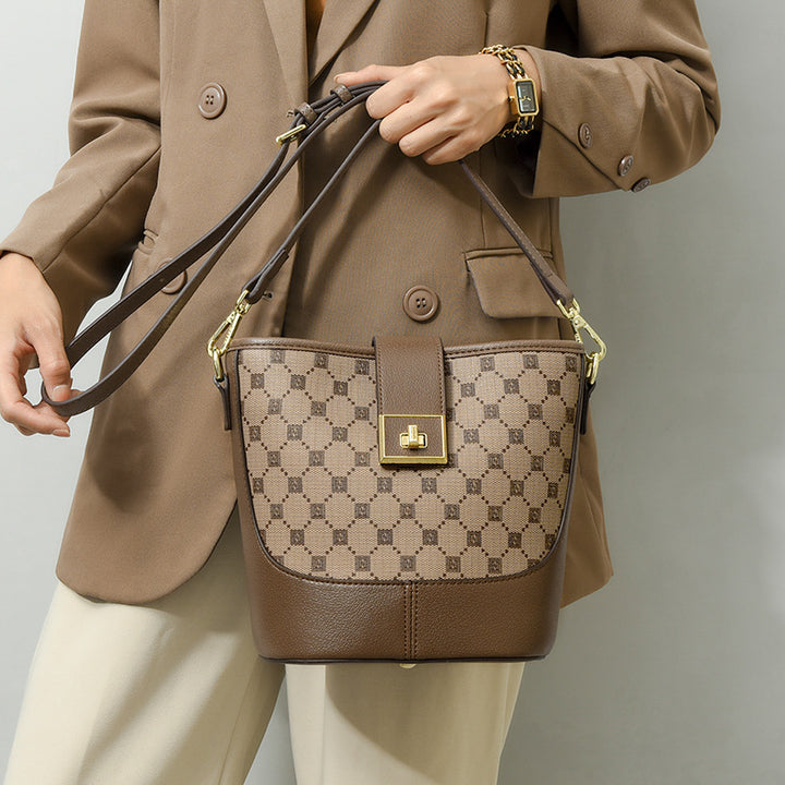 Beuteltasche mit Spleißmuster für Damen, Umhängetasche aus weichem Leder