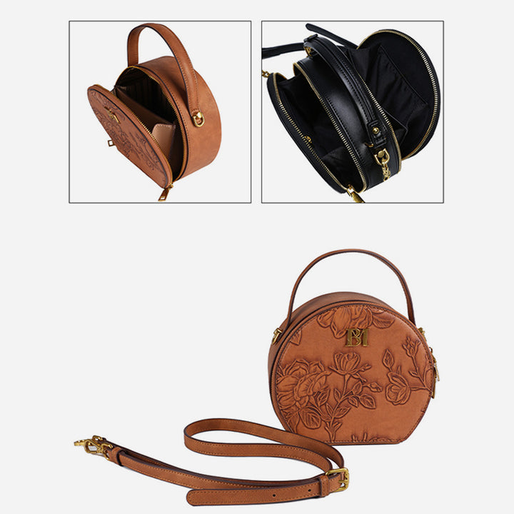 Schlangenhaut-Korn-Runde Tasche Lady Flowers Clamshell Handtasche Umhängetasche