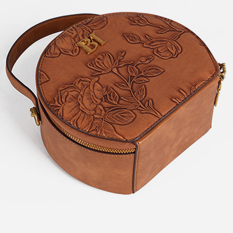 Schlangenhaut-Korn-Runde Tasche Lady Flowers Clamshell Handtasche Umhängetasche