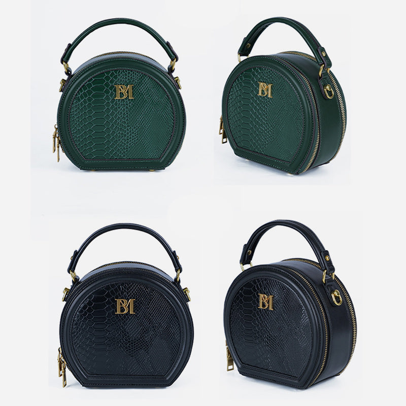 Schlangenhaut-Korn-Runde Tasche Lady Flowers Clamshell Handtasche Umhängetasche