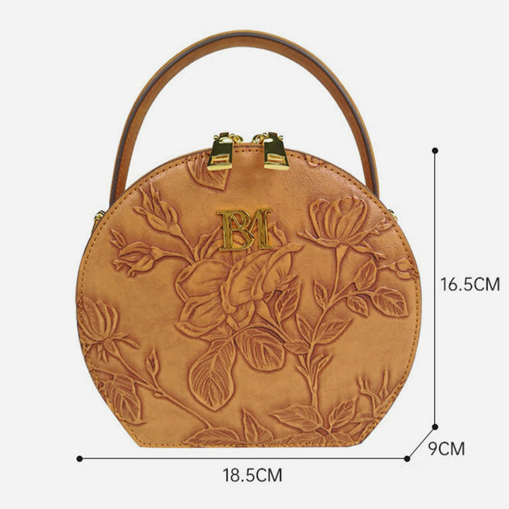 Schlangenhaut-Korn-Runde Tasche Lady Flowers Clamshell Handtasche Umhängetasche