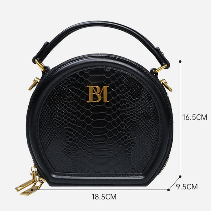 Schlangenhaut-Korn-Runde Tasche Lady Flowers Clamshell Handtasche Umhängetasche