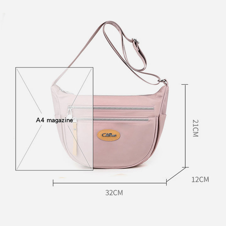Nylon-Umhängetasche für Damen, Pendler, breite Schultergurt-Geldbörse