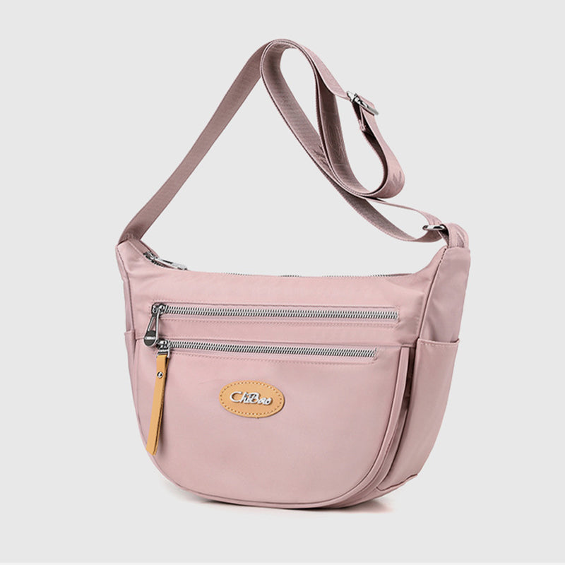 Nylon-Umhängetasche für Damen, Pendler, breite Schultergurt-Geldbörse