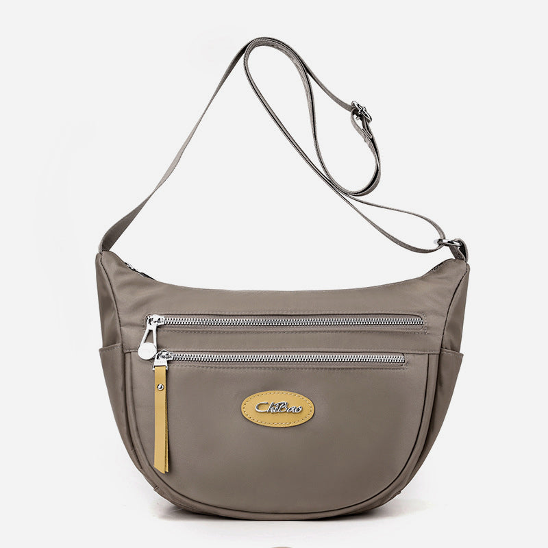 Nylon-Umhängetasche für Damen, Pendler, breite Schultergurt-Geldbörse