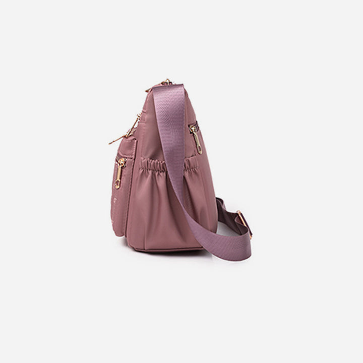 Leichte Nylon-Geldbörse für Damen mit Herzstickerei