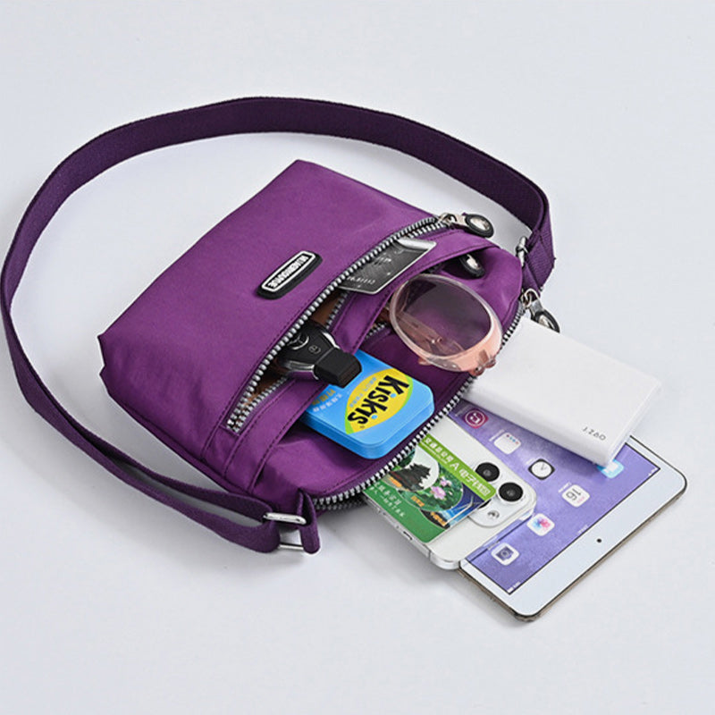 Schlanke Umhängetasche für Damen, minimalistische, wasserdichte Schultertasche aus Nylon