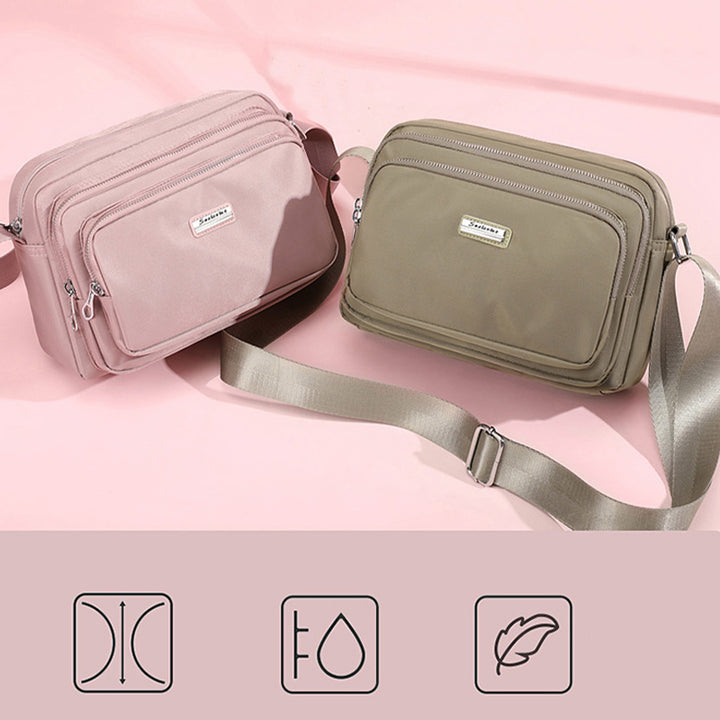 Nylontasche mit mehreren Fächern, minimalistische Umhängetasche für Damen