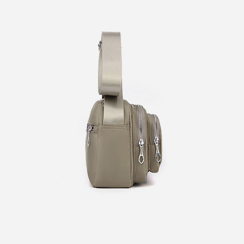 Nylontasche mit mehreren Fächern, minimalistische Umhängetasche für Damen
