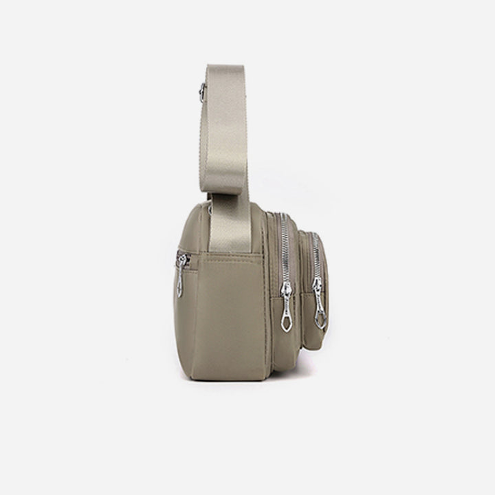 Nylontasche mit mehreren Fächern, minimalistische Umhängetasche für Damen