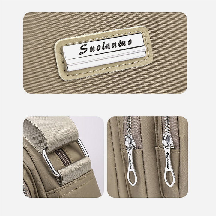 Nylontasche mit mehreren Fächern, minimalistische Umhängetasche für Damen