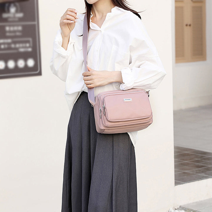 Nylontasche mit mehreren Fächern, minimalistische Umhängetasche für Damen