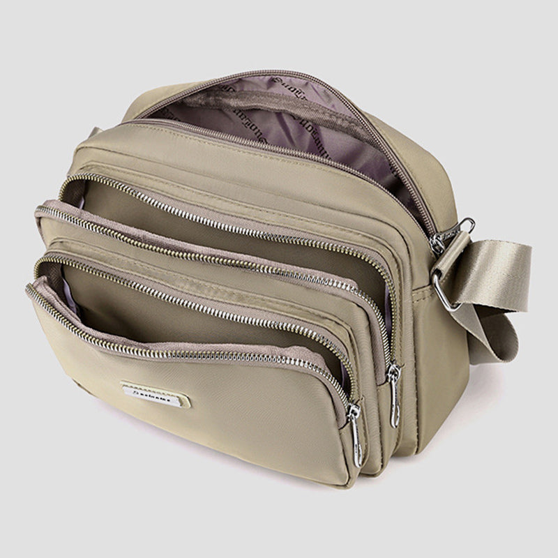 Nylontasche mit mehreren Fächern, minimalistische Umhängetasche für Damen