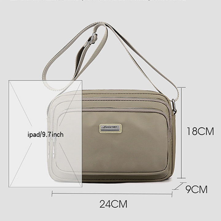 Nylontasche mit mehreren Fächern, minimalistische Umhängetasche für Damen