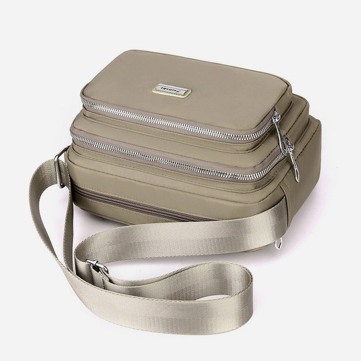 Nylontasche mit mehreren Fächern, minimalistische Umhängetasche für Damen