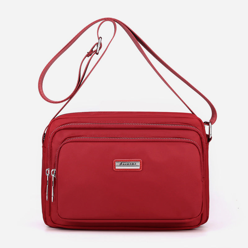 Nylontasche mit mehreren Fächern, minimalistische Umhängetasche für Damen