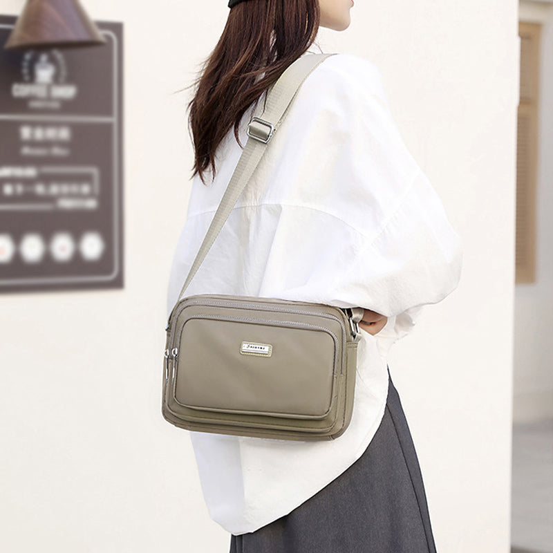 Nylontasche mit mehreren Fächern, minimalistische Umhängetasche für Damen