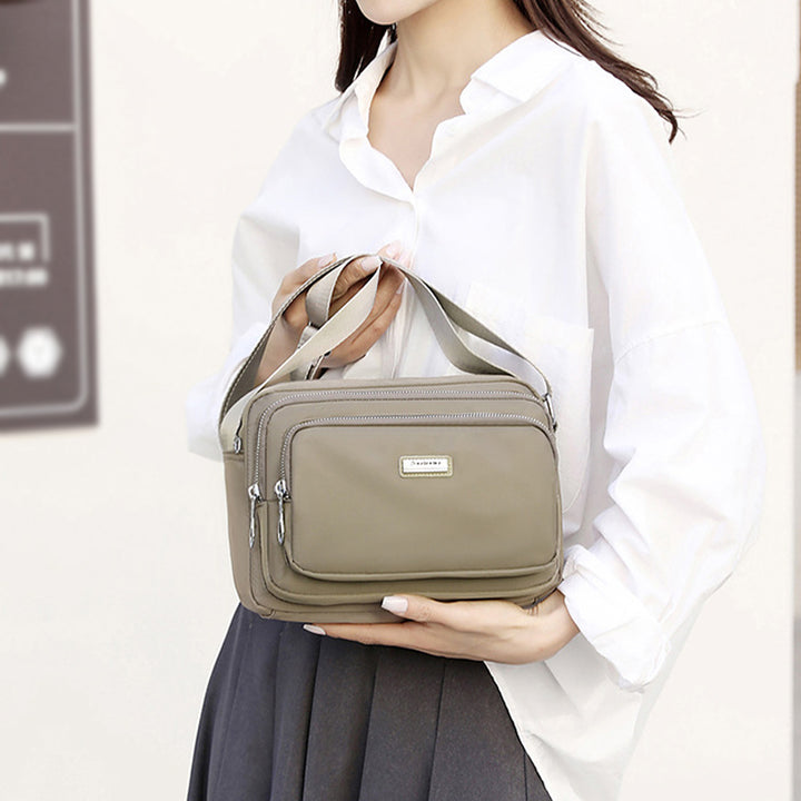 Nylontasche mit mehreren Fächern, minimalistische Umhängetasche für Damen