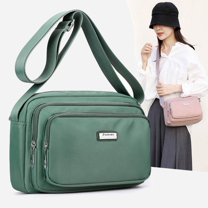 Nylontasche mit mehreren Fächern, minimalistische Umhängetasche für Damen