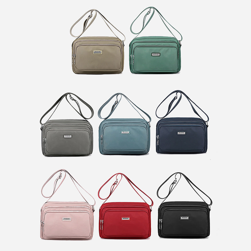 Nylontasche mit mehreren Fächern, minimalistische Umhängetasche für Damen