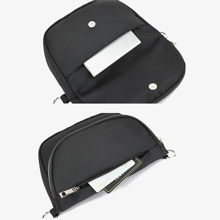 Halbmondförmige Umhängetasche für Damen, minimalistische, einfarbige Nylon-Geldbörse