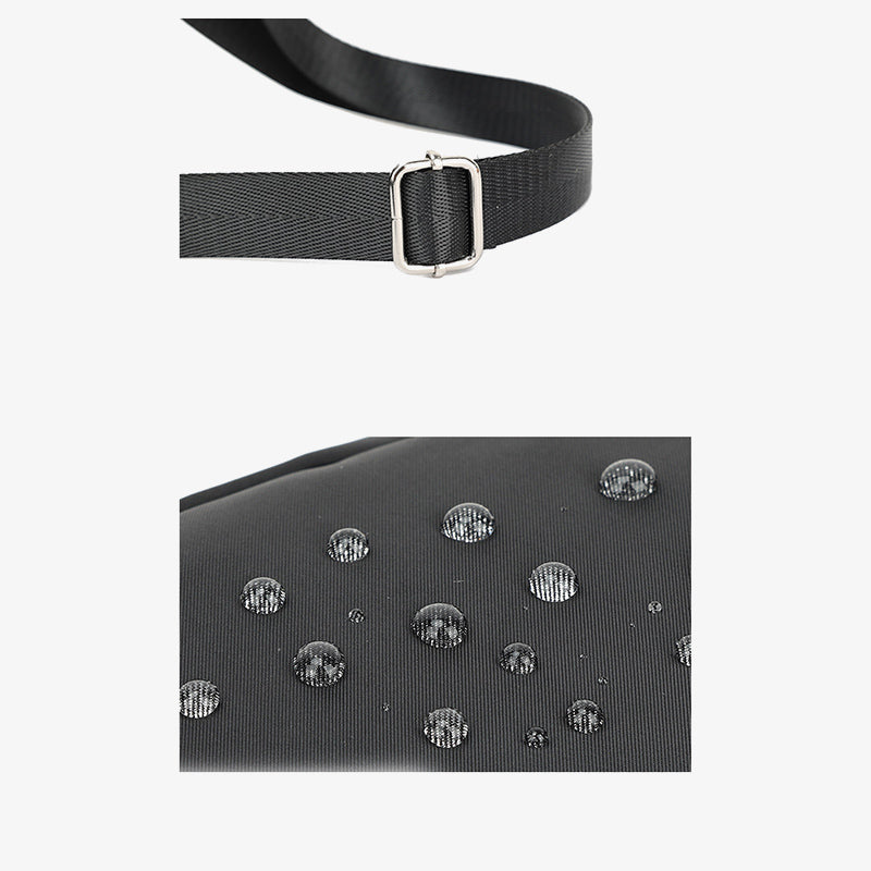 Halbmondförmige Umhängetasche für Damen, minimalistische, einfarbige Nylon-Geldbörse