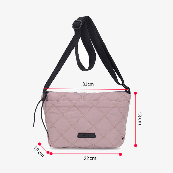 Karierte Umhängetasche für Frauen, wasserdicht, leuchtende Farbe, Nylon-Geldbörse - image 20