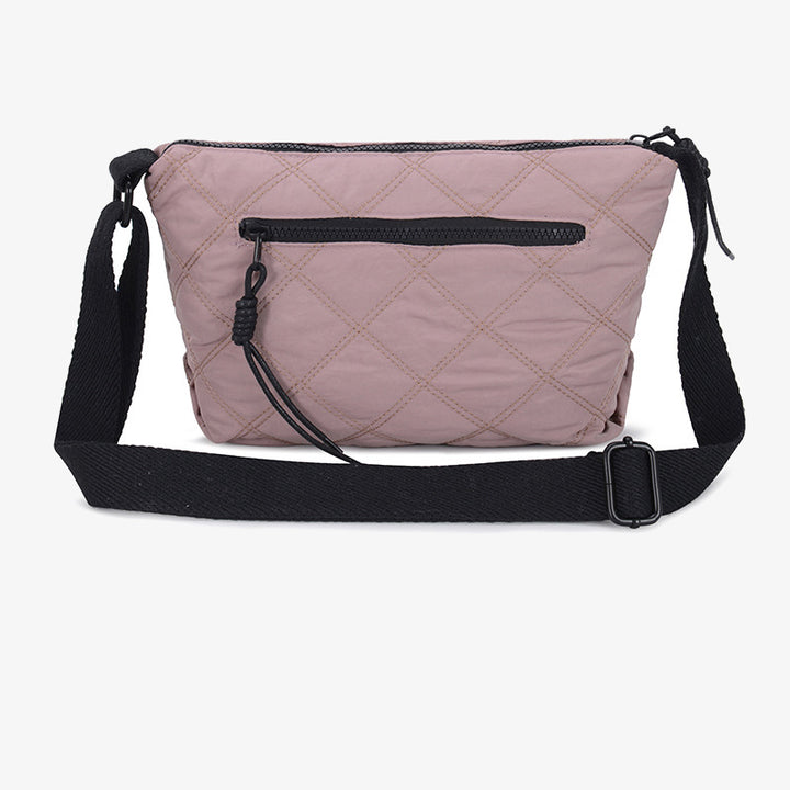 Karierte Umhängetasche für Frauen, wasserdicht, leuchtende Farbe, Nylon-Geldbörse