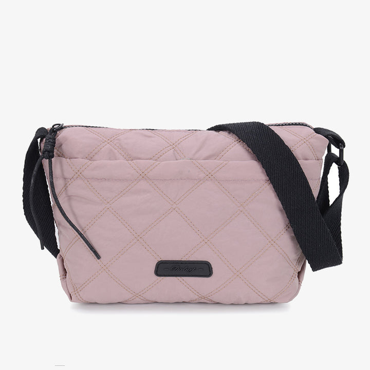 Karierte Umhängetasche für Frauen, wasserdicht, leuchtende Farbe, Nylon-Geldbörse - LavendelBlush - image 12