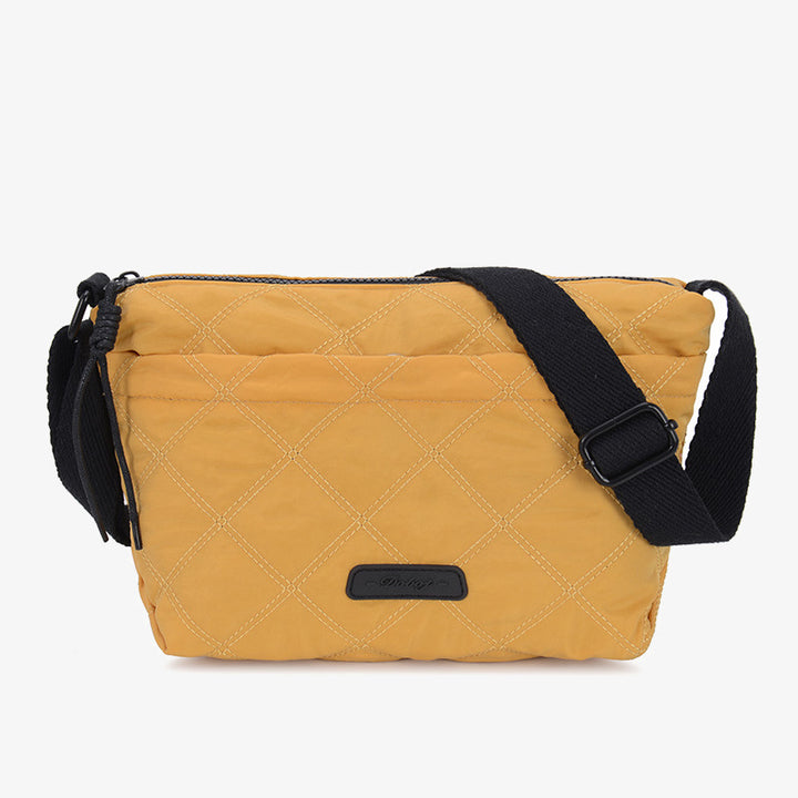 Karierte Umhängetasche für Frauen, wasserdicht, leuchtende Farbe, Nylon-Geldbörse - Gold - image 23