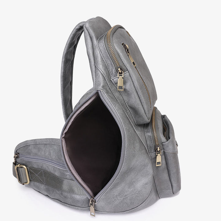 Große Schultertasche aus Leder für Damen, Weekender, minimalistische Umhängetasche