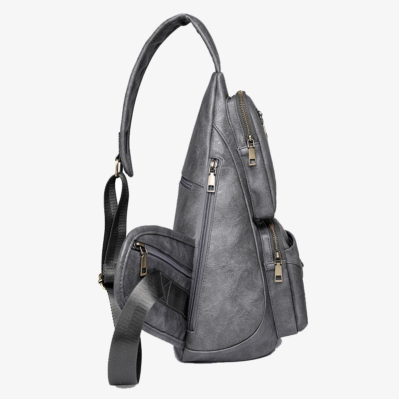Große Schultertasche aus Leder für Damen, Weekender, minimalistische Umhängetasche