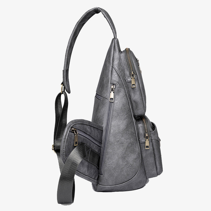 Große Schultertasche aus Leder für Damen, Weekender, minimalistische Umhängetasche