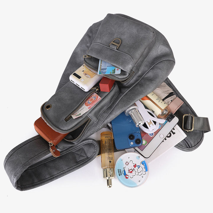 Große Schultertasche aus Leder für Damen, Weekender, minimalistische Umhängetasche
